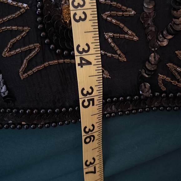 Vintage Black And Gold Sequin Beaded Mini Dress - Picture 15 of 15